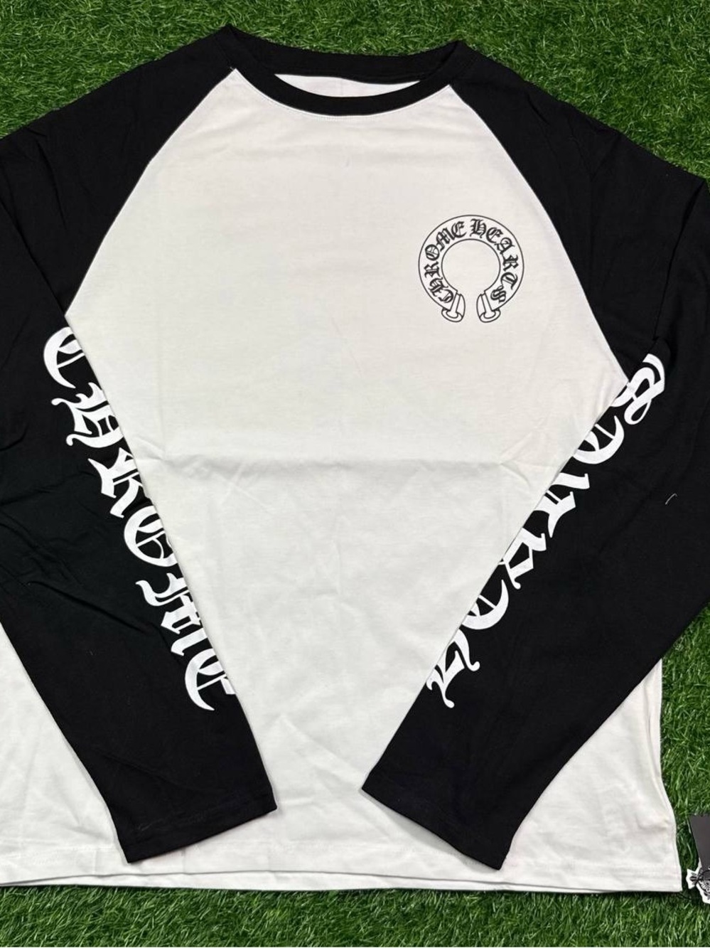 Black & White Long Sleeve Raglan Graphic Tee